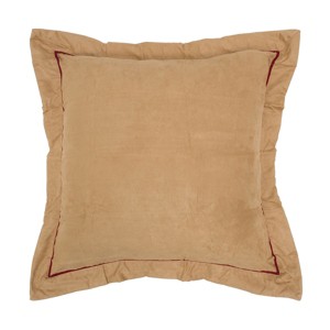 C&F Home 26" x 26" Tan Faux Suede/Red Euro Sham - 1 of 1
