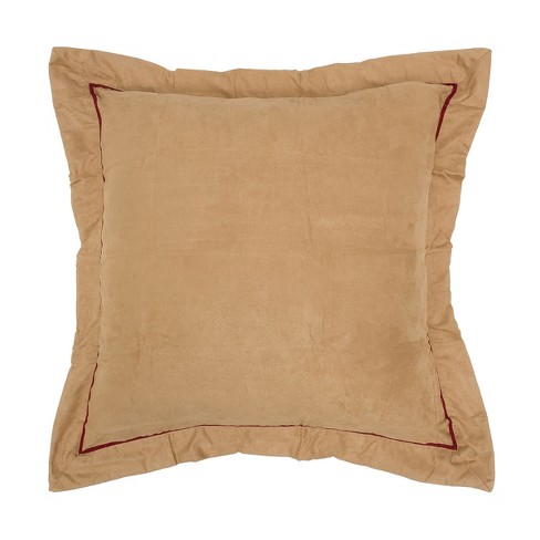 C F Home 26 X 26 Tan Faux Suede Red Euro Sham Target