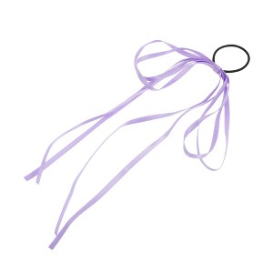 Unique Bargains Grace Solid Bow Long Ribbon Hair Elastic Band 1 Pc - 1 of 4