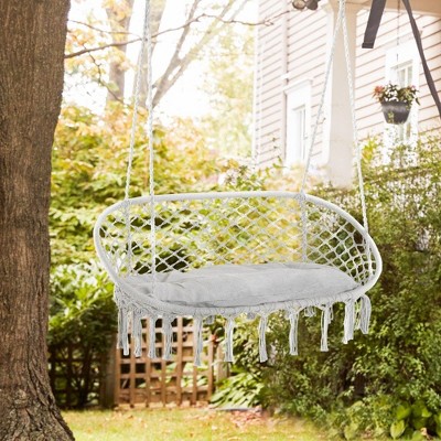 PAGED 2-Person Hammock Chair with Soft Cushion and Metal Frame,Hammock Swing Chair for Patio Backyard,Garden