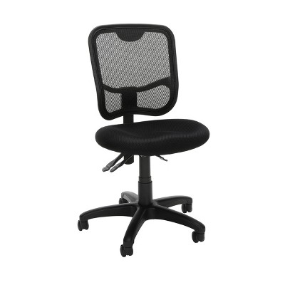 Comfort Series Ergonomic Mesh Mid-Back Swivel Armless Task Chair Black - OFM