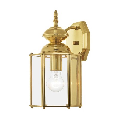 Livex Lighting Outdoor Basics 1 - Light Wall Light in  Polished Brass