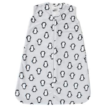 Hudson Baby Plush Sleeveless Sleeping Bag, Sack, Blanket, Gray Penguin
