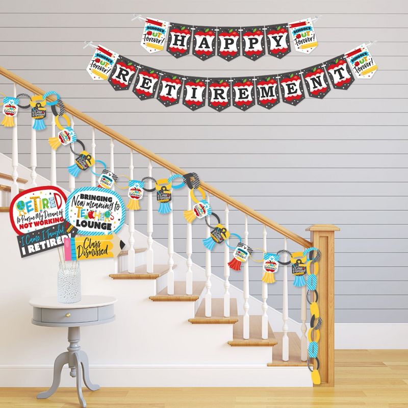 Big Dot of Happiness Teacher Retirement - Banner and Photo Booth Decorations - Happy Retirement Party Supplies Kit - Doterrific Bundle, 3 of 8