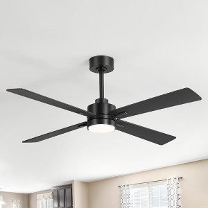 Airsurfer 52-inch 4-Blade Integrated LED Ceiling Fan with Light Remote - 1 of 4