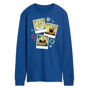 Men's - SpongeBob SquarePants - Christmas Photo Collage Long Sleeve Graphic T-Shirt - 1 of 4