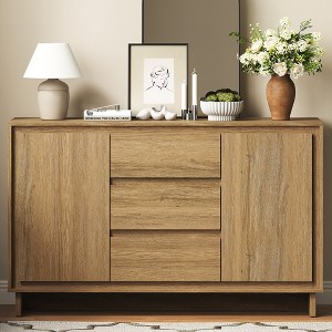 Heynemo Modern Storage Cabinet with 2 Doors, 3 Drawers & Framed Edge Design - 1 of 4