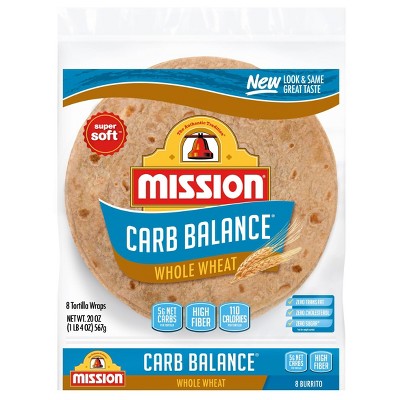 Mission Carb Balance Burrito Size Whole Wheat Flour Tortillas - 20oz/8ct