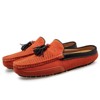 Santimon Men's Suede Fringed Mules Slip-On Shallow Back Loafers Orange - 4 of 4