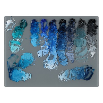 New York Central Grey Tempered Glass Palette 12x16" Tabletop Rectangle
