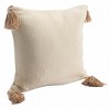 20" X 20" Light Beige And Dark Beige 100% Cotton Zippered Pillow - 4 of 4
