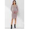 Hello Miz Women's Long Sleeve Bodycon Maternity Nursing Dress - 4 of 4