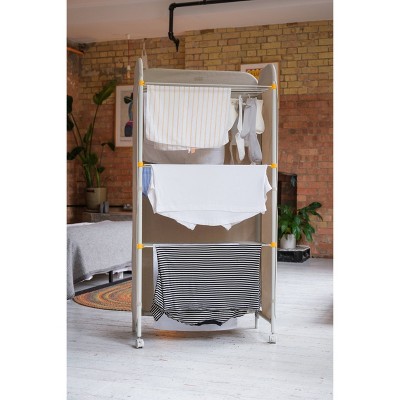 Eclipse 3-Tier Ecru Steel Indoor Drying Rack with Fabric Cover