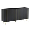YOOCOZZ Shoe Cabinet with 5 Metal Legs,4 Adjustable Shelves and Gold Lines Doors - 2 of 4