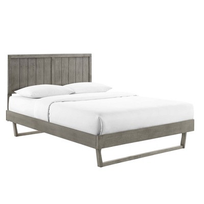 Modway Alana Full Platform Bed – Solid Wood Bed Frame with Angular Lines and Slatted Support, Mid-Century Modern Bedroom Style