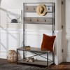 72" Urban Farmhouse Mixed Material Hall Tree - Saracina Home - 2 of 4