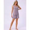 INSPIRE CHIC Women's Cotton Soft Sleeveless Tank Top with Shorts Pajama Set - 2 of 4