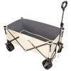 CAVINAS Folding Heavy Duty Wagon Cart with Drink Holders & Adjustable Handle, Shopping Cart with Big Wheels, Wagon for Camping, Shopping - 2 of 4