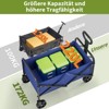 Wagons Carts, Utility Collapsible Wagon with All-Terrain Wheels, Drink Holders & Adjustable Handle, 380LBS Grocery Wagon for Shopping, Camping - 2 of 4