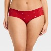 Women's Laser Cut Hipster Underwear- Auden™ Red Heart Print - 4 of 4