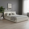 HomeRoots Beige Tufted Velvet Upholstered Queen Bed Frame - 2 of 4