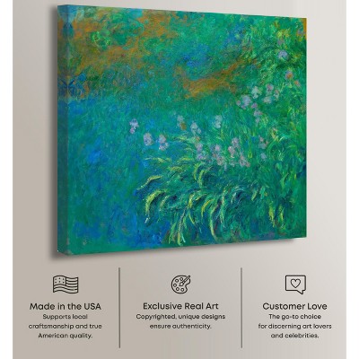 Claude Monet Irises Blue Canvas Wall Art 12" x 12"