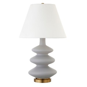 Hudson and Canal 26.5" Tall Triple Gourd Table Lamp with Fabric Shade - 1 of 4
