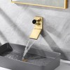 Sumerain Wall Mount Bathroom Sink Faucet with Swiveling Waterfall Brass Spout, Brushed Gold - 3 of 4