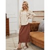 Womens Solid Loose Fit Basic Shirt Crew Neck Long Sleeve Casual Tops Ruffle - 4 of 4