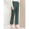 INSPIRE CHIC Women's Plaid Elastic Waist Casual Work Office Long Pants - 2 of 4