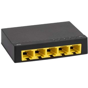 Monoprice 5-Port 10/100/1000Mbps Gigabit Ethernet Unmanaged Desktop Switch, IEEE 802.3ab, Cat5e, Plug and Play, Fanless Design, for Gaming and