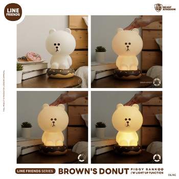 VPB-014 LINE FRIENDS Series BROWN's Donut Piggy Bank w/ Light Up Function (Piggy Bank)