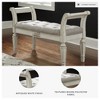 Signature Design by Ashley Realyn Accent Bench - Antique White Tufted with Foam Cushion - 3 of 4
