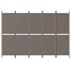 vidaXL 5-Panel Room Divider in Anthracite - Polyester Fabric and Iron Material - Foldable Design Screen for Bedroom, Living Room, Office - 3 of 4