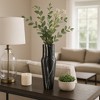 Contemporary Ribbed Metal Vase for Living Room Decor - Decorative Flower Vase Perfect for Bedroom, Home Accent, and Console Table Decor - 2 of 4