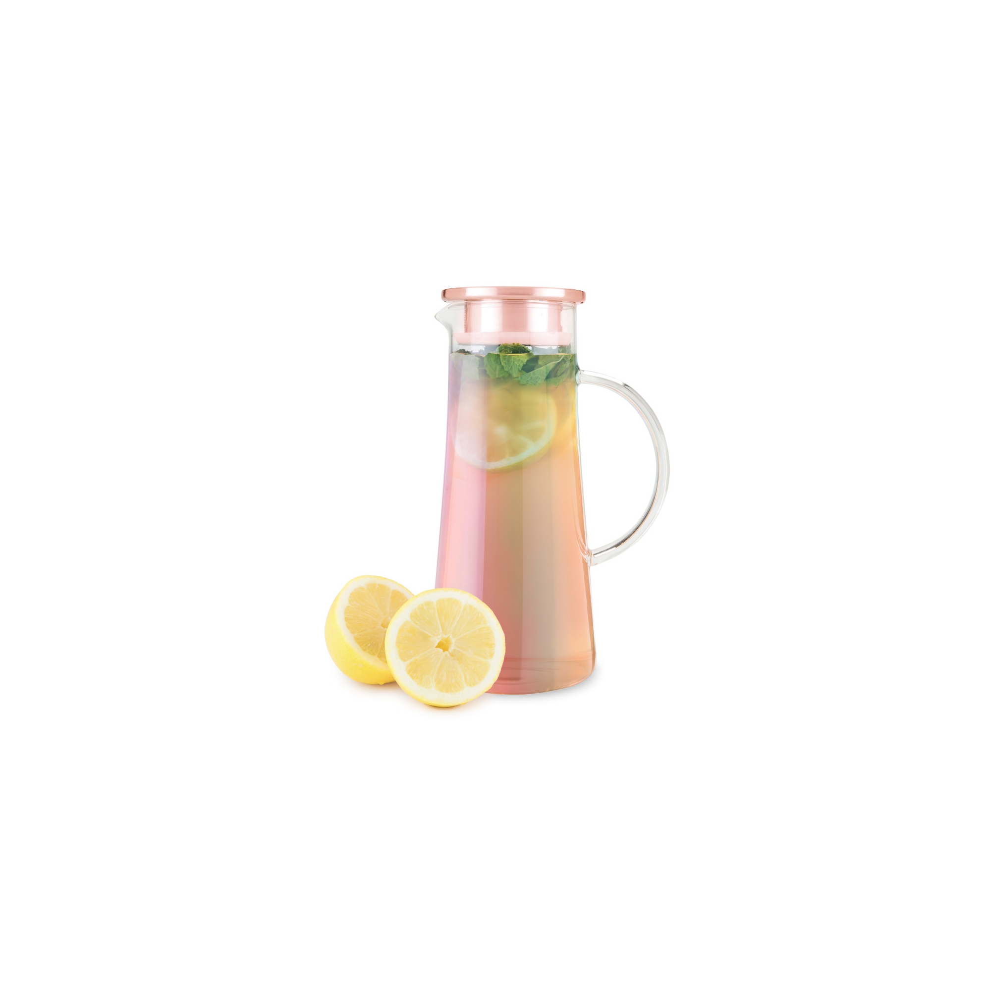 Pinky Up Charlie Iridescent Iced Tea Glass Carafe with Lid and Filter, 1.5L Pitcher for Cold Coffee, Lemonade, Fruit Juices, Water, Housewarming Gifts