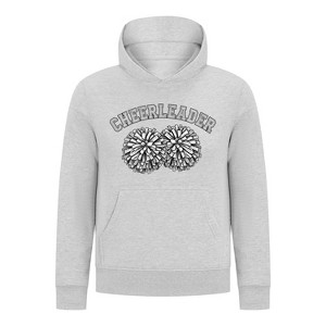 Everyday Kids Cheerleader Girls Pullover Hoodie – Pom Pom Sketch Graphic Sweatshirt - 1 of 4