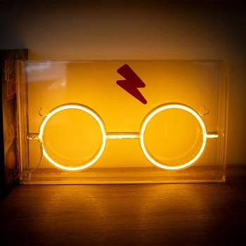 Silver Buffalo Harry Potter Scar And Glasses Neon LED Mood Light | 12 x 7 Inches