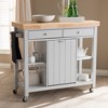 Hayward Kitchen Cart: Storage, Prep Station, Pull-Out Trash - Baxton Studio - 3 of 4