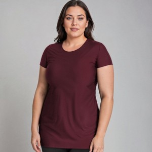 Calypsa Women's Plus Size Longer Length UPF 50+ Anna Swim Tunic - 1 of 2