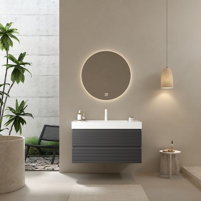 NicBex Floating Bathroom Vanity with Undermount Sink,Bathroom Sink Vanity with 2 Drawers,36/30/24 inch Bathroom Sink Cabinet for Bathroom,White Gray