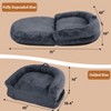 71"L x 43"W x 10"H Human Sized Dog Bed, Giant Dog Bed for Adults, Faux Fur Foldable Floor Sofa Bed for Reading Napping, Removable Cover - 2 of 4