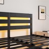 MAYEERTY Queen Size Metal & Wooden Headboard Bed Frame ¨C RGB Lights, Charger, Storage Shelf, Noise-Free, No Box Spring Needed, Black - 4 of 4