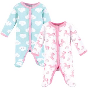 Luvable Friends Infant Girl Cotton Preemie Sleep and Play, Unicorns, Preemie - 1 of 4