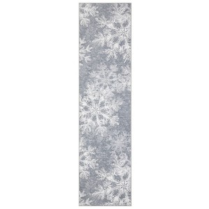 Washable Christmas Area Rug for Living Room, Winter Holiday Decorative Xmas Bedroom Rugs, Low Pile Non Slip Snowflake Rugs for Dining Room - 1 of 4