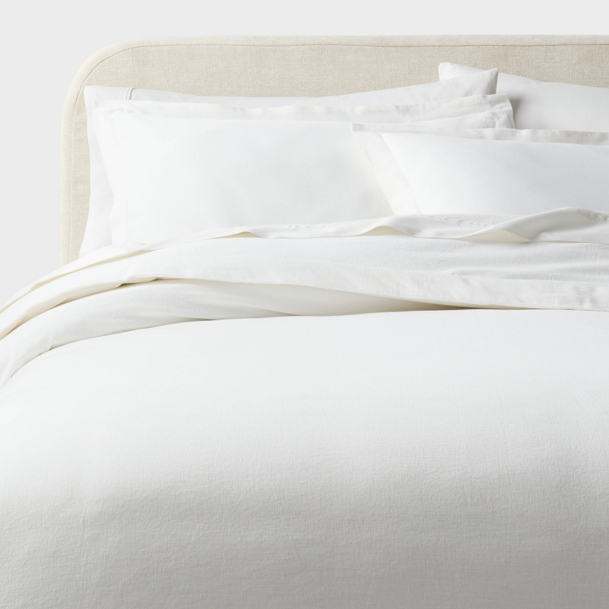 Full/Queen Casual Textured Cotton Duvet Cover and Sham Set White - Threshold™