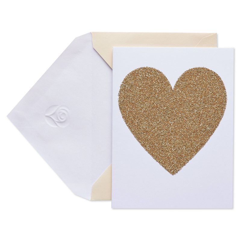 10ct Blank Cards with Envelopes Heart Gold, 1 of 7