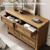 TackView 6 Drawer Wide Dresser Storage Organizer, Modern Wooden Chest of Drawers with Metal Handles for Hallway, Entryway, Home Office - 2 of 4