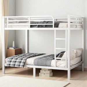 Mshliw Metal Twin XL/Full/Full XL/Queen Bunk Bed for Teens and Adults, Heavy-Duty Space-Saving Bunk Bed Frame with Guardrails, Noise-Free Design - 1 of 4