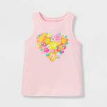 Toddler Girls' Floral Heart Knit Graphic Tank Top - Cat & Jack™ Pink